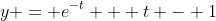 y = e^{-t} + t - 1