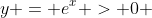y = e^{x} > 0 