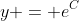 y = e^C