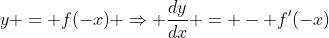y = f(-x) \Rightarrow \frac{dy}{dx} = - f'(-x)