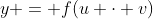 y = f(u \cdot v)