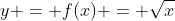 y = f(x) = \sqrt{x}