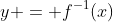y = f^{-1}(x)