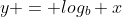 y = log_b x