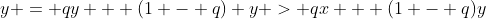 y = qy + (1 - q) y > qx + (1 - q)y