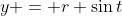 y = r \sin{t}