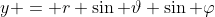 y = r \sin \vartheta \sin \varphi