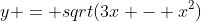 y = sqrt(3x - x^2)