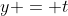 y = t