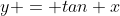 y = tan x