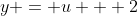 y = u + 2