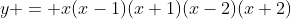 y = x(x-1)(x+1)(x-2)(x+2)