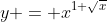 y = x^{1+\sqrt{x}}