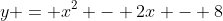 y = x^2 - 2x - 8