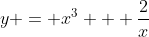 y = x^3 + \frac{2}{x}