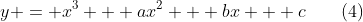 (3)\;y = x^3 + ax^2 + bx + c\qquad(4)\;a(x-b) + c\qquad(5)