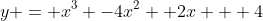 y = x^3 -4x^2 +2x + 4