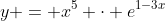 y = x^5 \cdot e^{1-3x}