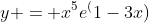 y = x^5e^(1-3x)