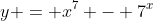 y = x^7 - 7^x