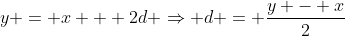 y = x + 2d \Rightarrow d = \frac{y - x}{2}
