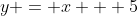 y = x + 5