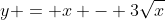 y = x - 3\sqrt{x}