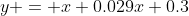 y = x+0.029x+0.3