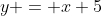 y = x+5