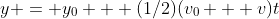 y = y_0 + (1/2)(v_0 + v)t