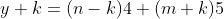 y+k=(n-k)4+(m+k)5