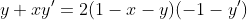 y+xy'=2(1-x-y)(-1-y')