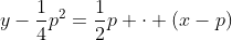 y-\frac14p^2=\frac12p \cdot (x-p)