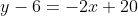 y-6=-2x+20