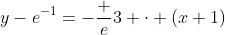 y-e^{-1}=-\dfrac e3 \cdot (x+1)