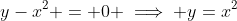 y-x^2 = 0 \implies y=x^2