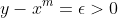 y-x^m=\epsilon>0