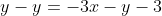 y-y=-3x-y-3