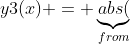 y3(x) = \underbrace{abs(}_{from~catalog}x^3-3x^2-3x+6)