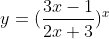 y=(\frac{3x-1}{2x+3})^x