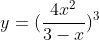 y=(\frac{4x^2}{3-x})^3