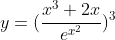 y=(\frac{x^3+2x}{e^{x^2}})^3