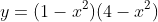 y=(1-x^2)(4-x^2)