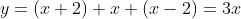 y=(x+2)+x+(x-2)=3x