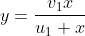 y=\dfrac{v_1x}{u_1+x}
