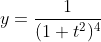y=\frac{1}{(1+t^2)^4}