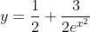 y=\frac{1}{2}+\frac{3}{2e^{x^2}}