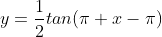 y=\frac{1}{2}tan(\pi x-\pi)