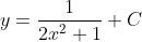 y=\frac{1}{2x^2+1}+C
