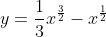 y=\frac{1}{3}x^{\frac{3}{2}}-x^{\frac{1}{2}}
